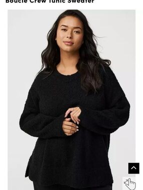 torrid Black Bouclé Crewneck Tunic Sweater